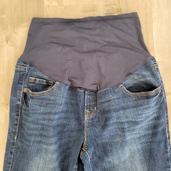 Old Navy Maternity Full Panel Skinny Jeans Size 12 Dark Wash Denim - Picture 2 of 6